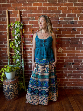 Moonlit Bazaar Cotton Wrap Skirt - Fair Trade Made