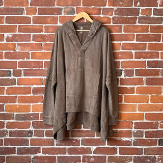 Plus Size Oversized Hi Lo Comfy Hoodie - Mocha