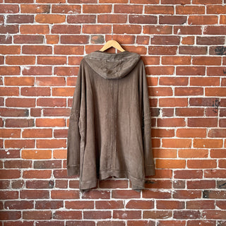 Plus Size Oversized Hi Lo Comfy Hoodie - Mocha