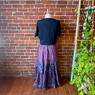 Penelope Purples Patchwork Skirt with Pockets