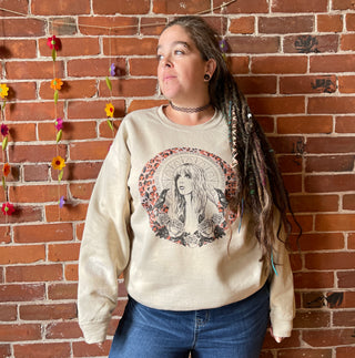 Stevie Nicks Bleach Detail Comfy Boho Sweatshirt