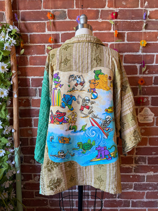 OOAK Summer Collection - Upcycled Grateful Dead inspired Vintage Kantha Jacket