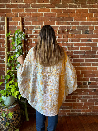 OOAK Autumn Collection - Reversible Gemini Kantha Cocoon Shawl