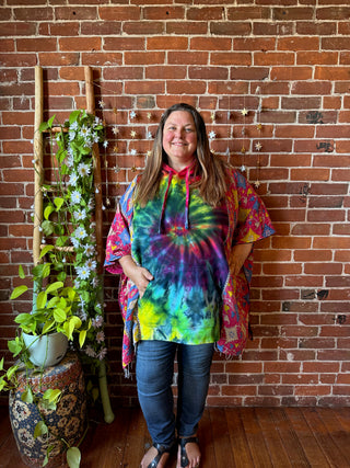 Soul Shine Maine X Mountain Girl Collab OOAK Upcycled Tie Dye Kantha Hoodie