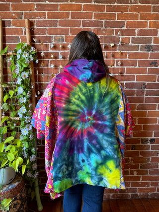 Soul Shine Maine X Mountain Girl Collab OOAK Upcycled Tie Dye Kantha Hoodie