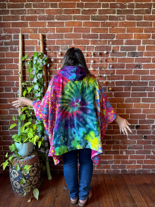 Soul Shine Maine X Mountain Girl Collab OOAK Upcycled Tie Dye Kantha Hoodie