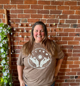 Gratitude Moon Sun Star Mineral Wash TShirt