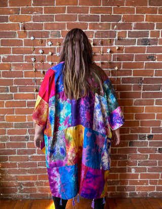 Rainbow Dreamer Tie Dye Silk Patchwork Kimono