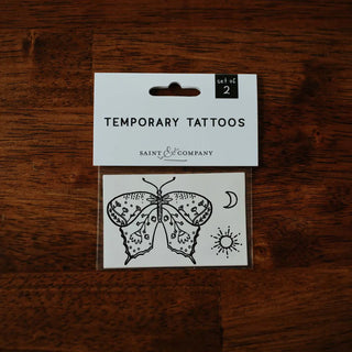 Butterfly Sun + Moons Tattoo - Small Business Made