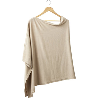 100% Cotton Autumn Stroll Poncho - Beige
