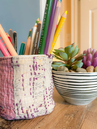 Mini Mystery Kantha Basket Home Decor - Fair Trade Made