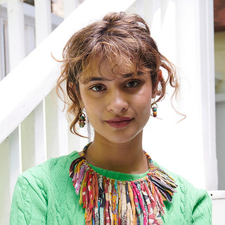 Kantha Orbital Earrings -Fair Trade Made - Final Sale