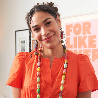 Cylindrical Kantha Earrings-Fair Trade Made