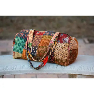 Soleil Patchwork Duffle Style Shoulder Bag - Fair Trade Made