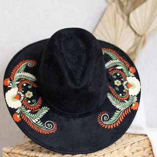 Fair Trade Hand Painted Artisanal Faux Suede Hat