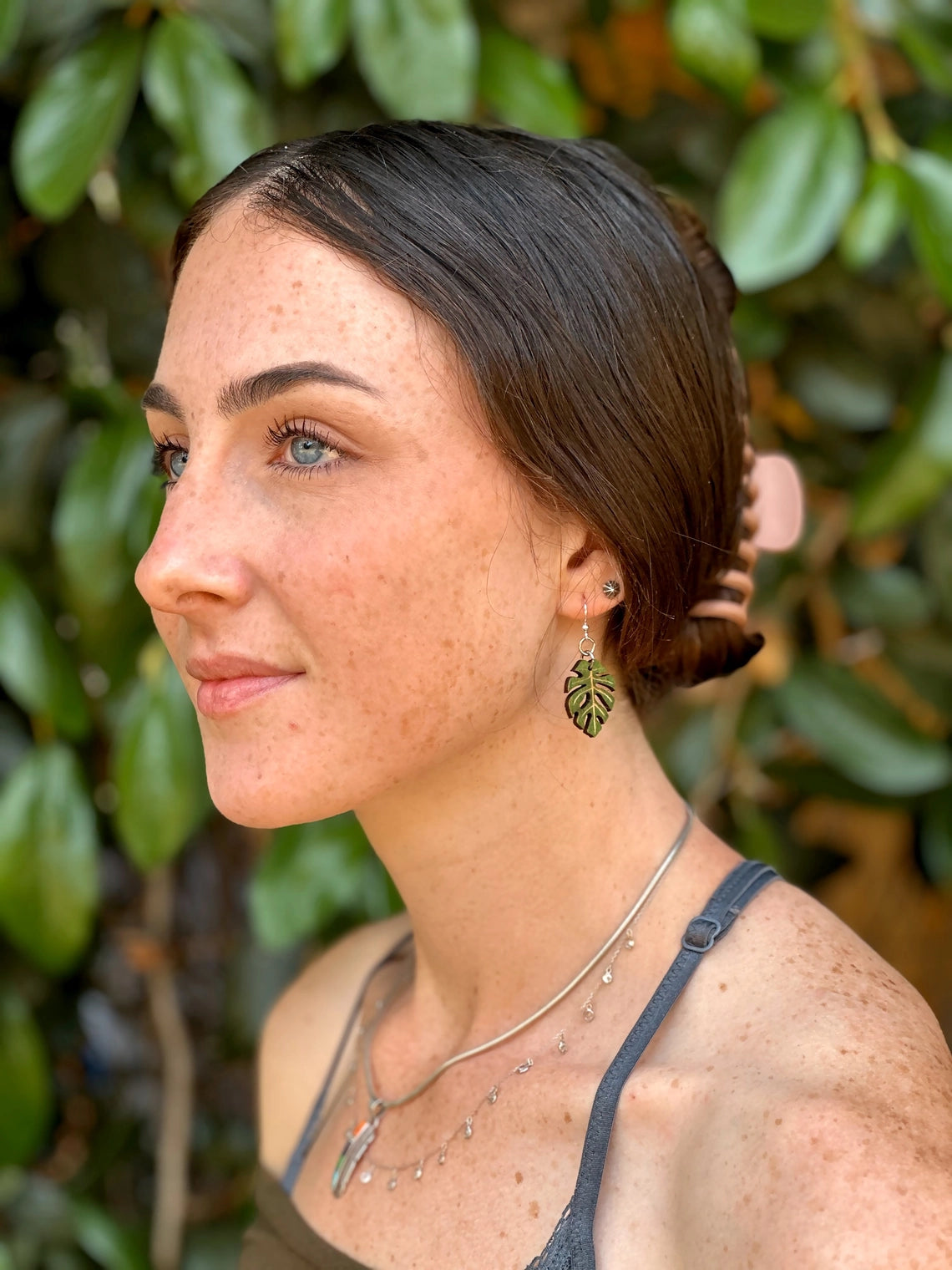 earring philodendron Split Leaf Philodendron Leaf Blossoms Earrings -Made in the USA