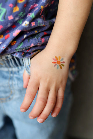 Boho Flower Power Tattoo - Small Business Made