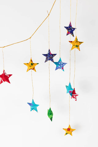 Recycled Sari Star Valance Garland