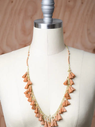 Fringe Tassel Necklace in Clay