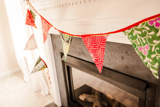 Recycled Saree Triangle Banner