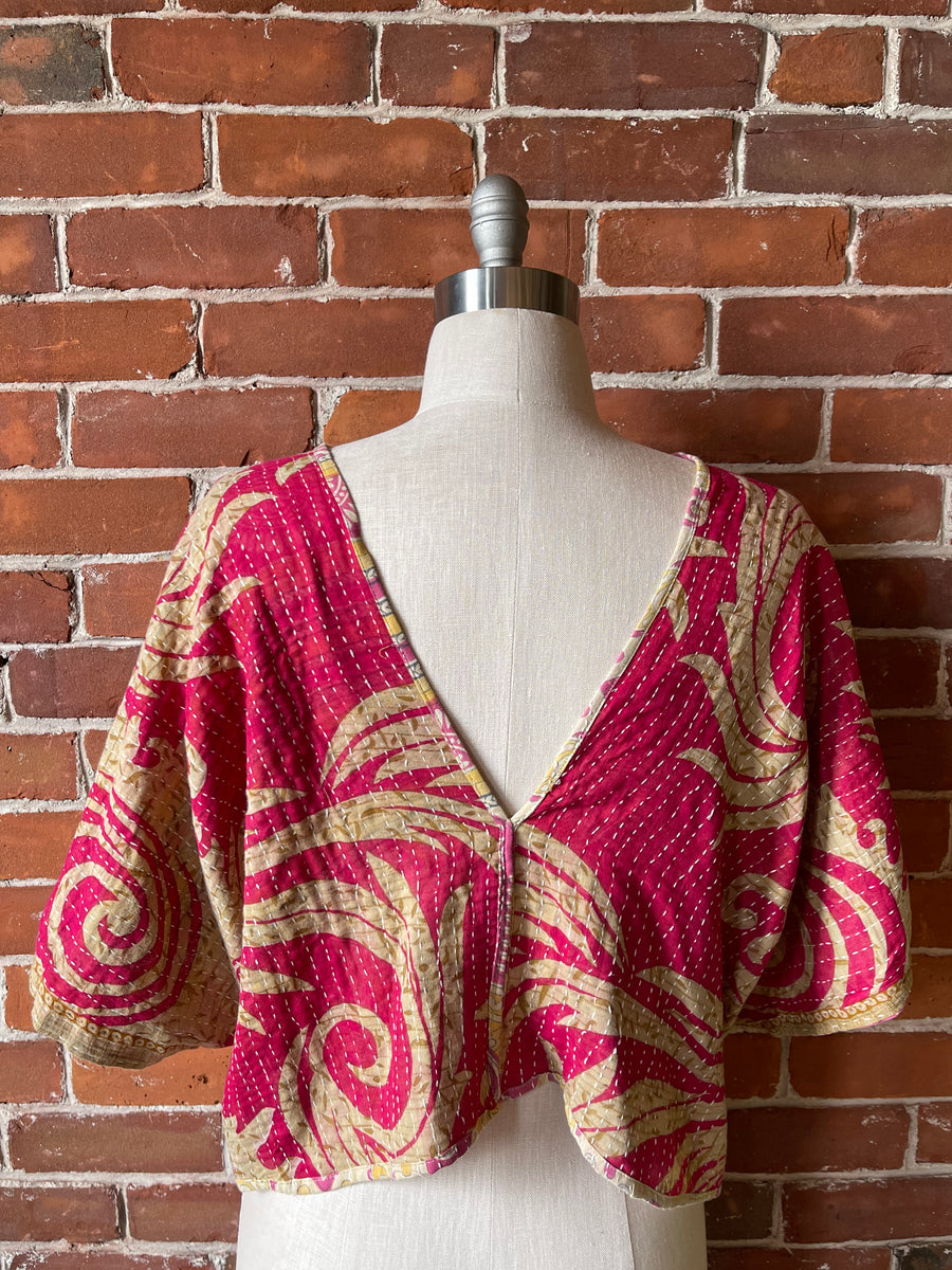 One Size Fits up to XL- Cypress Reversible Cropped Layering Top  Item: 1117