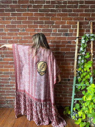 Wine Color Paisley Grateful Dead Inspired Kimono