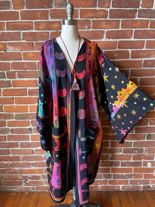 Zodiac Tie Dye Mandala Bell Sleeve Kimono - Ships after Xmas