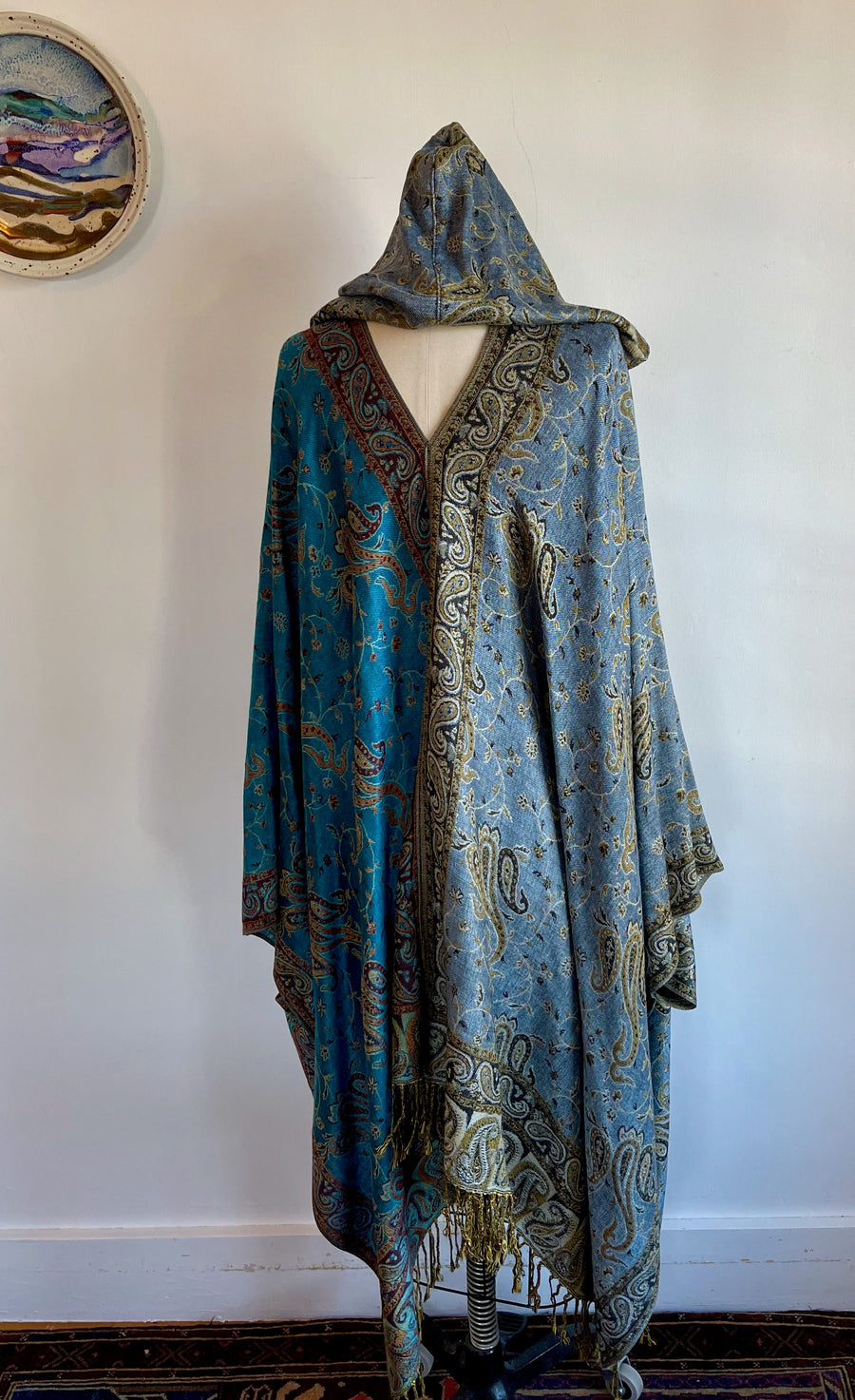 One Size Fits All.  Blue Moon Lunar Eclipse Hooded Flowy Poncho Robe Cloak Made To Order