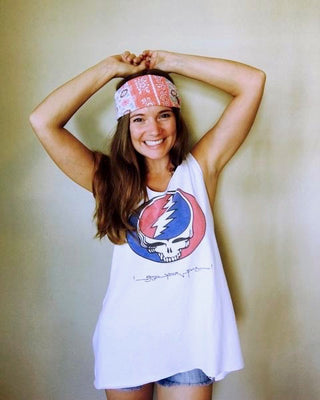 Grateful Dead Steal Your Face Open Back Upcycled Tank