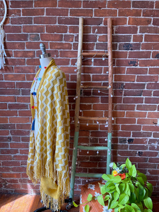 Golden Sunshine Fringe Wearable Blanket Shawl