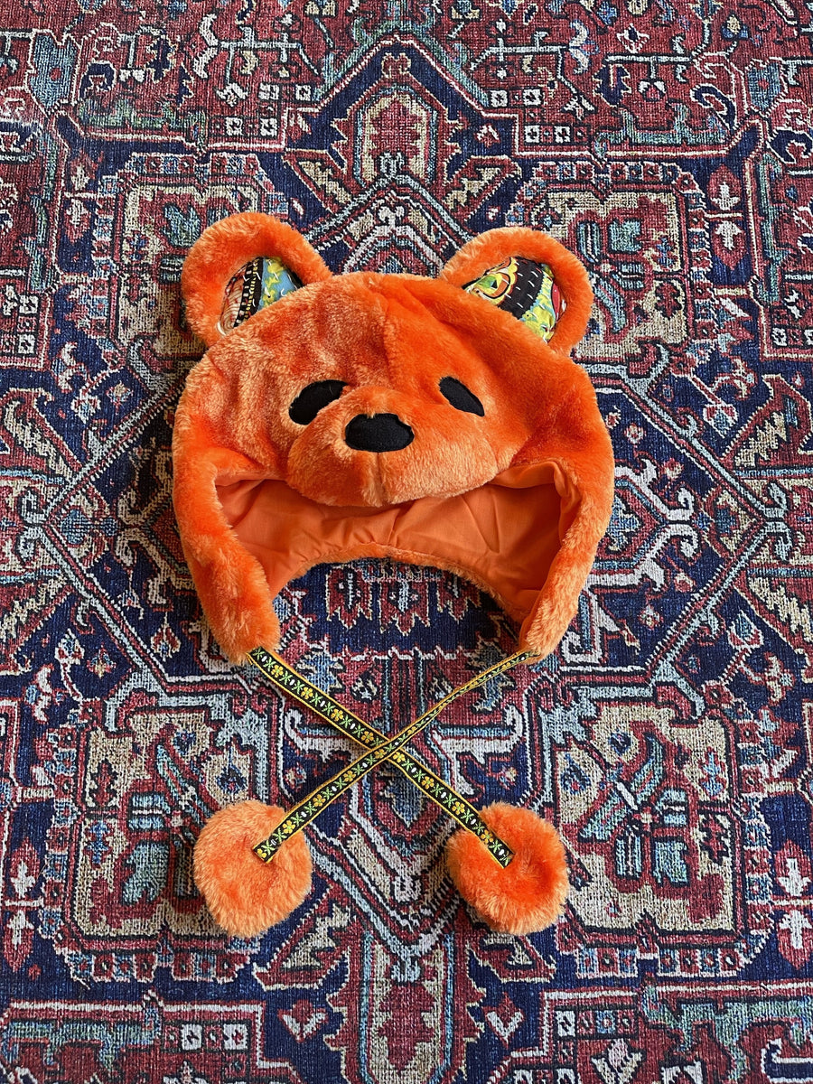Orange Upcyceld Grateful Dead Dancing Bear Hat