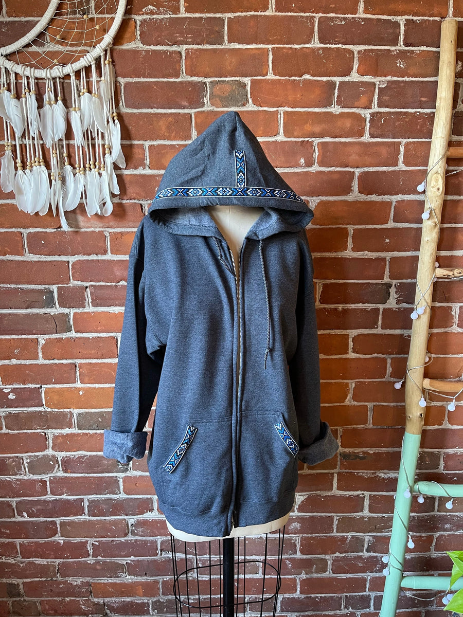 Order In Your Size Mens/Womens Charcoal Gray Grateful Dead Bertha Evolution Made To Order Hoodie Sweatshirt with Random Trim