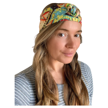 Rainbow Dreamer Kantha Cotton Headwrap Headband One Size Fits Most