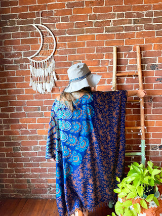 Livin' At The Beach Indigo Mandala Hi Lo Tunic Poncho Top