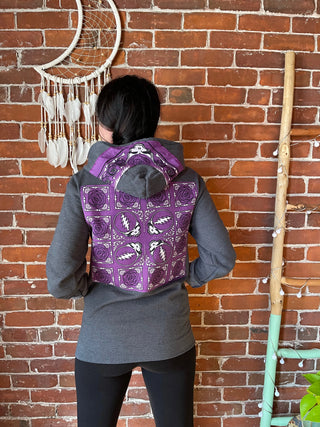 Upcycled Grateful Dead Purple + Charcoal Hoodie