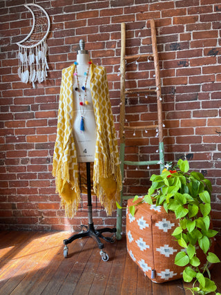 Golden Sunshine Fringe Wearable Blanket Shawl