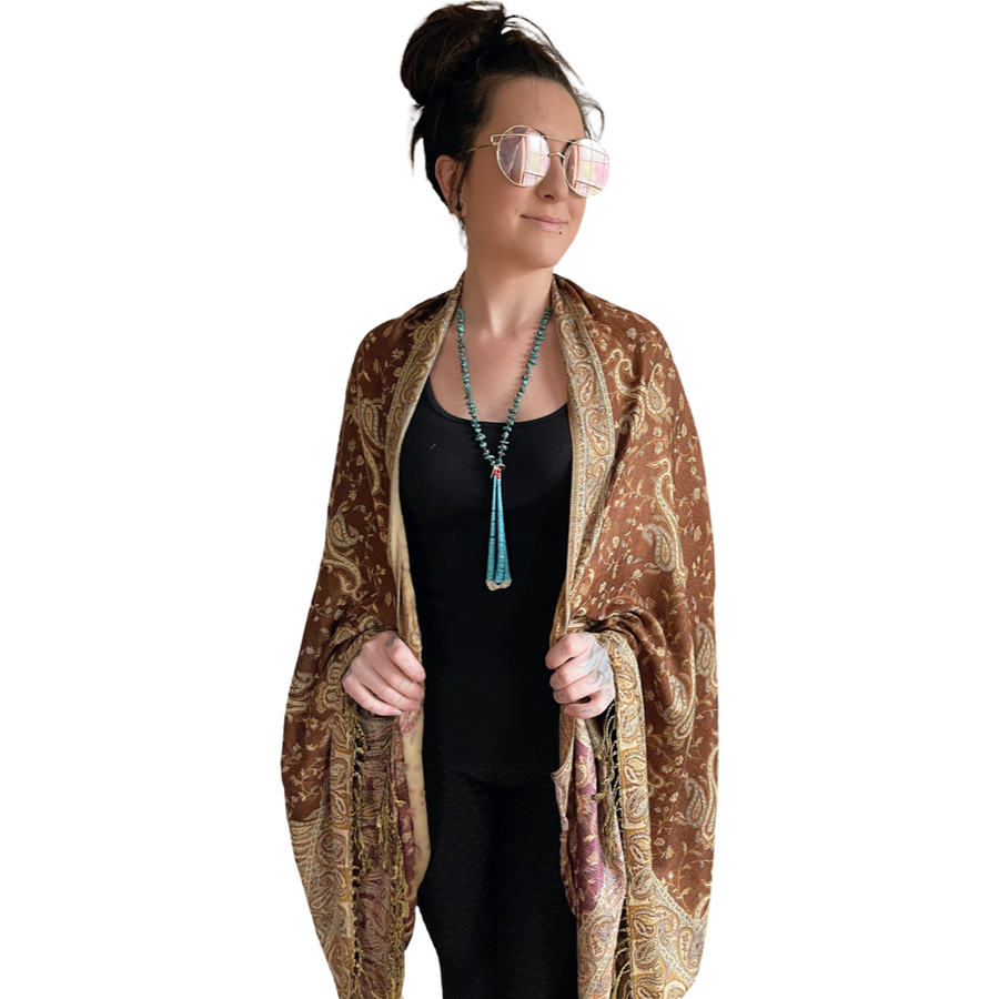 One Size Fits All. Harvest Moon Flowy Woven Fringe Robe Duster Made To Order