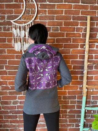 Upcycled Grateful Dead Purple + Charcoal Hoodie