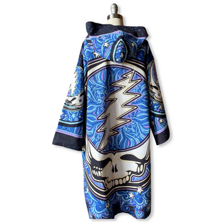 Grateful Dead Inspired Moon + Stars Celestial Tapestry Bell Sleeve Hooded Kimono